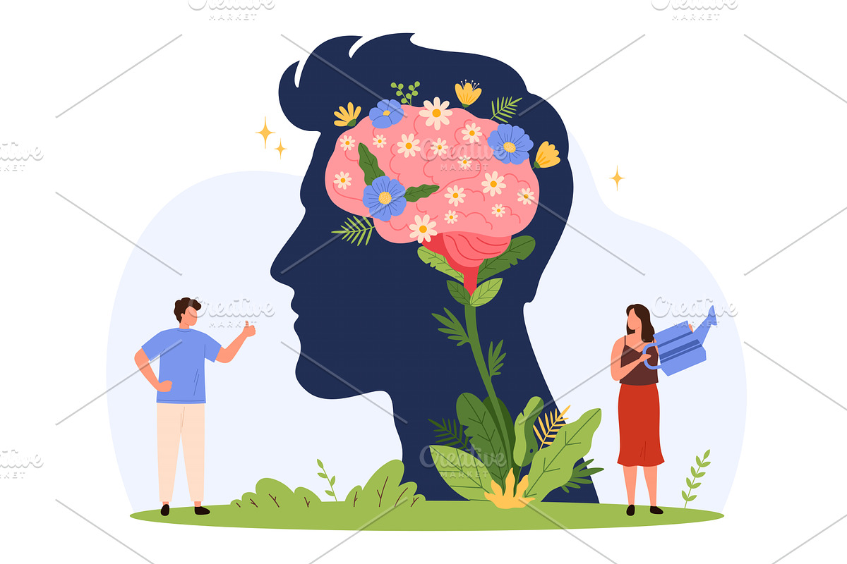 Mental Health Growth Art, an Illustration by Flashvector