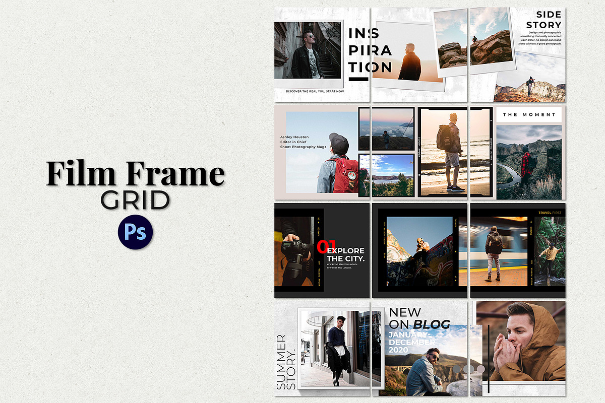 Film Frame Insta Grid (TriplePost), a Social Media Template by Analogi Studio (Photo 5 of 11)
