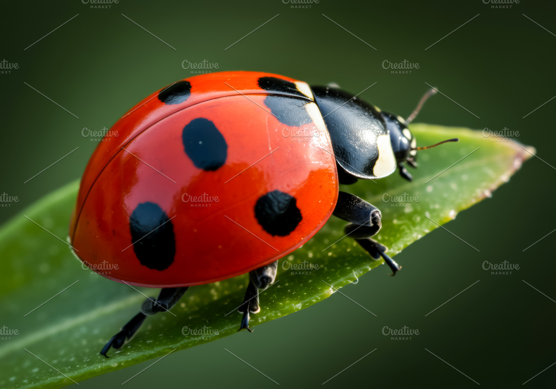 Close-up of a red ladybug with black, a Nature Photo by professorinc