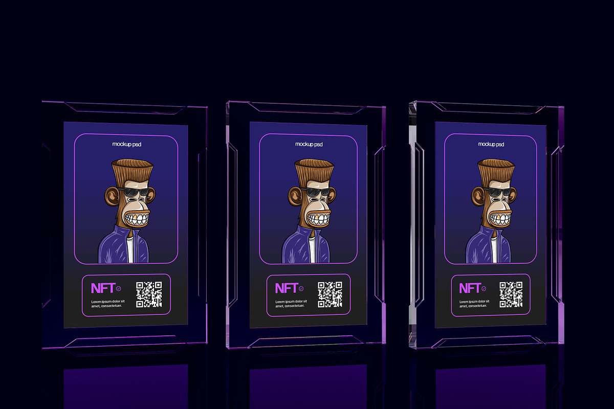 Transparent Frame for Nft Art Mockup, a Print Template by Mego-studio
