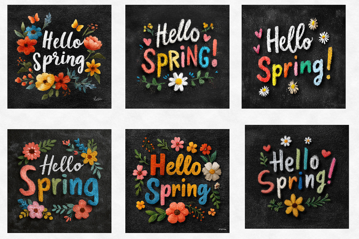 Hello Spring School Chalkboard Clipa, an Illustration by Designworld (Photo 2 of 4)
