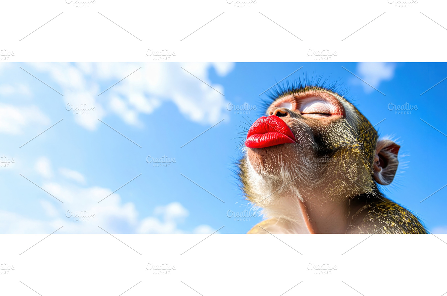 A playful depiction of a monkey with, an Animal Photo by Igor Tichonow