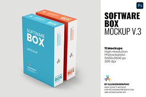 Software Box Mockup V.3 - 11 Views