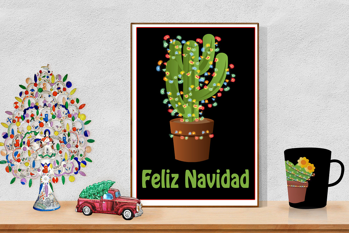 Christmas Cactus AI EPS PNG, an Illustration by FrankiesDaughtersDesign (Photo 11 of 11)