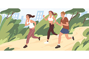 People running, jogging in city park, a Sport Illustration by Good Studio (Thumbnail 1 of 3)