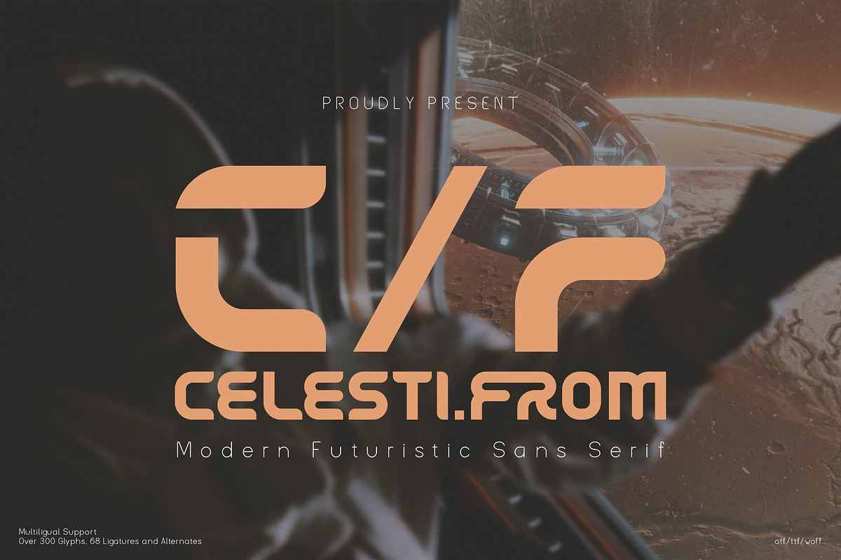 Celesti From | Modern Futuristic, a Sans Serif Font by Denustudios (Photo 1 of 13)