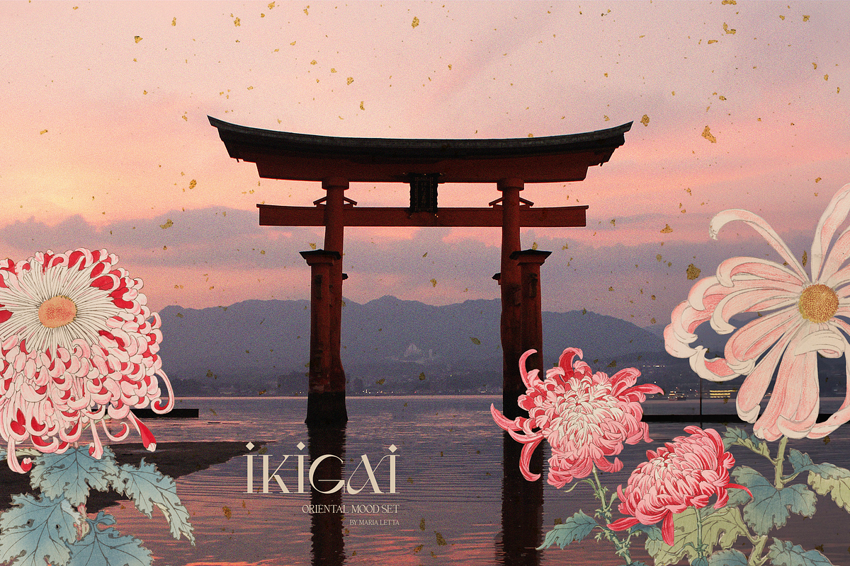 Ikigai Oriental Vintage Design Set, an Object Graphic by Beauty Drops (Photo 8 of 12)