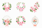 Coquette Floral Frames Clipart, an Illustration by Libby Wishes (Thumbnail 5 of 7)