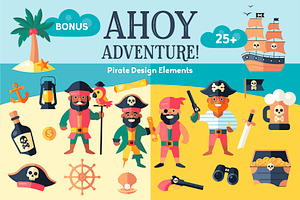 Pirate Adventure Design Kit, a Person Illustration by Lettering_Logo
