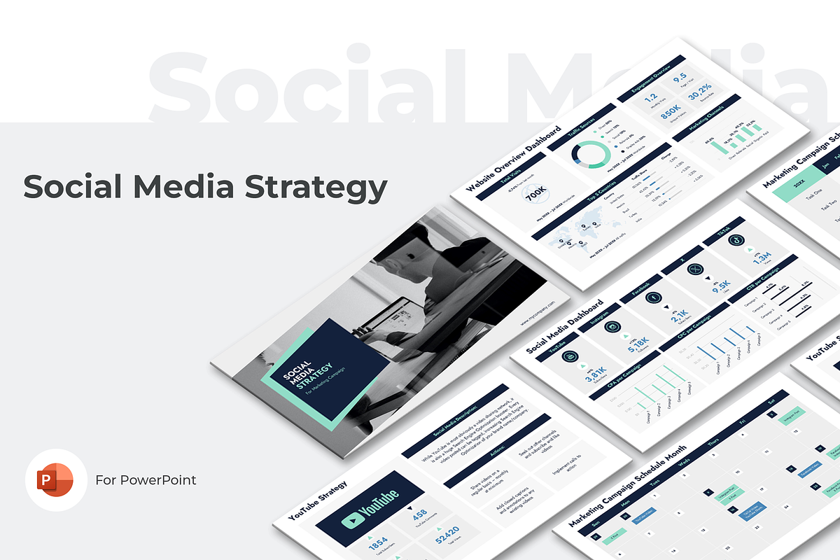 Social Media Strategy PowerPoint, a Presentation Template by JetzTemplates (Photo 1 of 4)