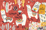 Llamas and Cacti, an Animal Illustration by Lidiebug (Thumbnail 1 of 6)
