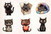 Cute Dark Brown Cat Clipart, an Illustration by Dream Creation (Thumbnail 4 of 6)