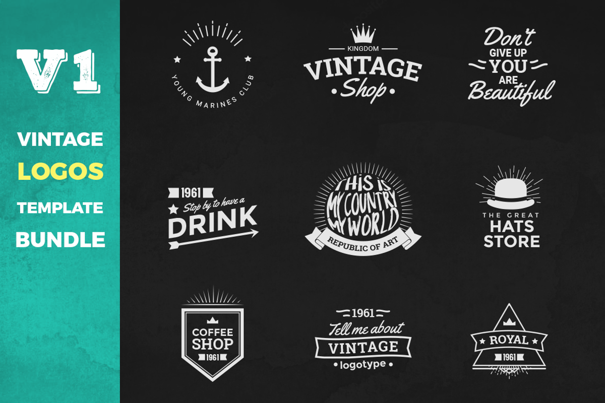 Vintage Logos Template Bundle V1, a Branding & Logo Template by SoubArt (Photo 1 of 10)