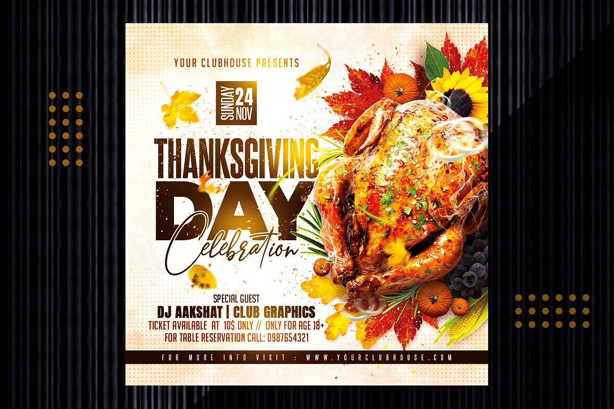 Thanksgiving Flyer Template, a Flyer Template by MithilaCreation (Photo 3 of 6)