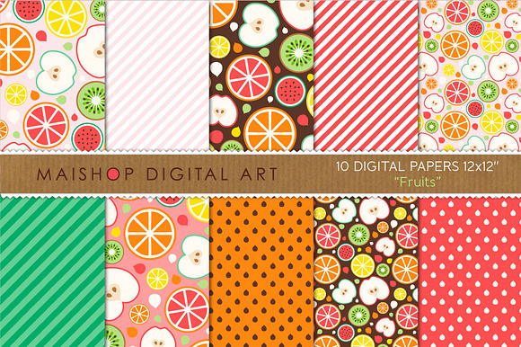 Digital Paper Fruits preview 4