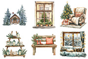 Christmas Home Clipart Bundle, an Illustration by Daily.Designs (Thumbnail 4 of 5)