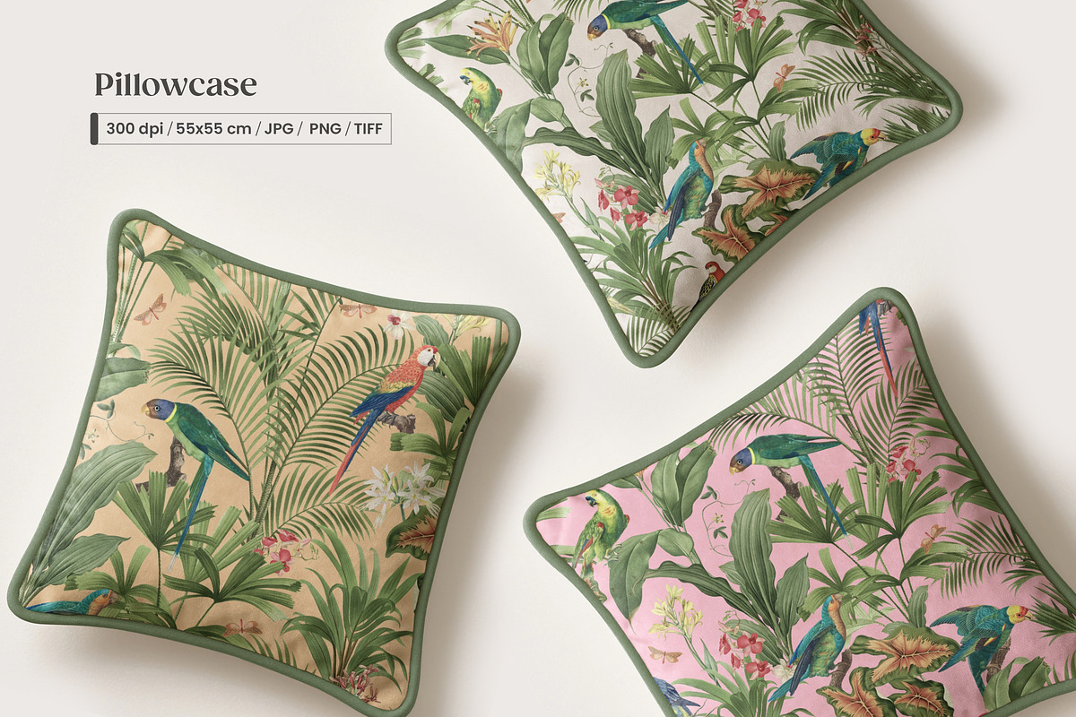 Vintage Wild Parrot Seamless Pattern, a Wallpaper Graphic by Yello_illustration (Photo 9 of 14)