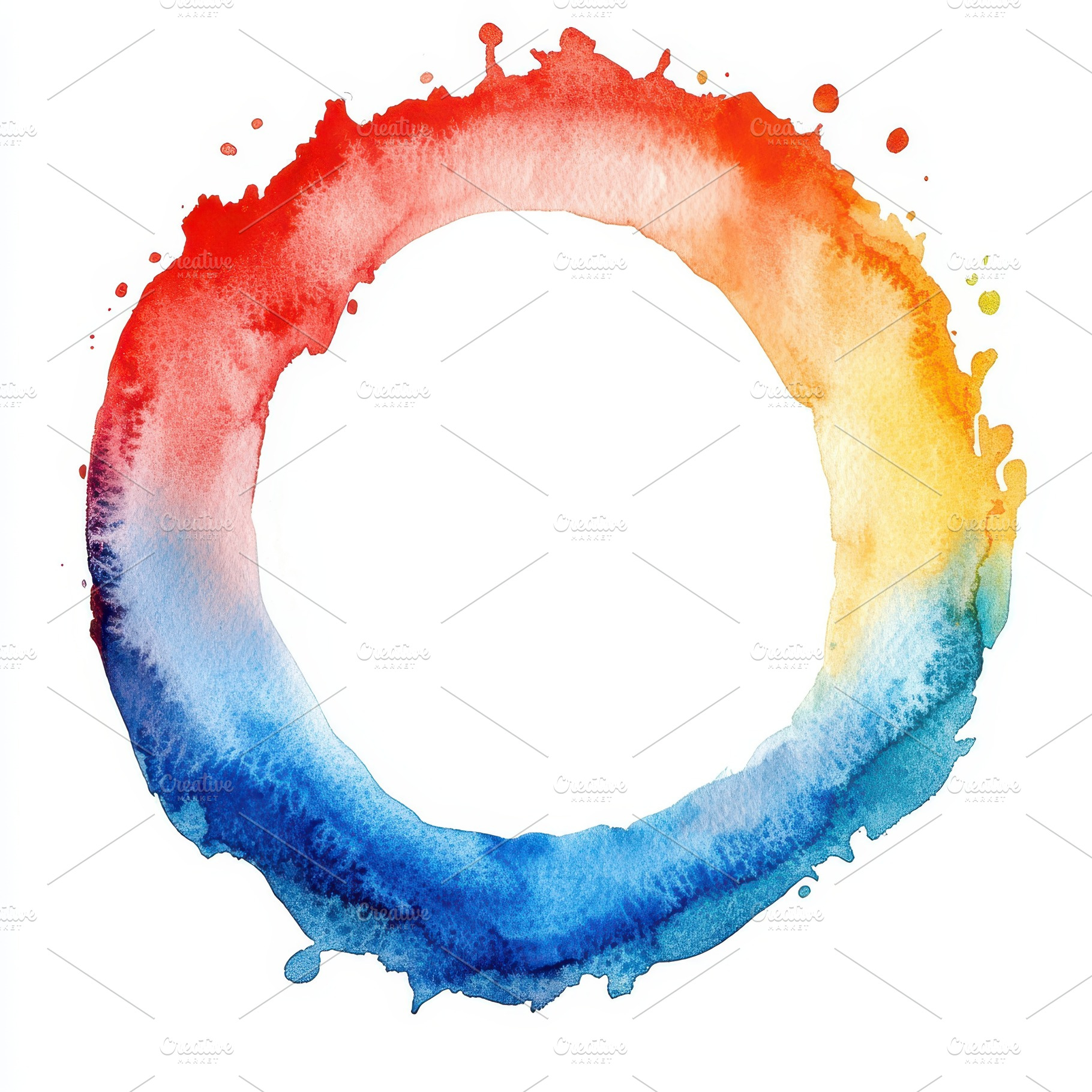 Watercolor circle abstract art vibra, an Abstract Photo by Pixeness Studio