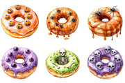 Donut Clipart, Halloween Donut Clipa, an Illustration by DreamArtGraphic (Thumbnail 3 of 5)