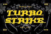 Turbo Strike Race Font, a Font by PutraCetol Studio (Thumbnail 1 of 6)