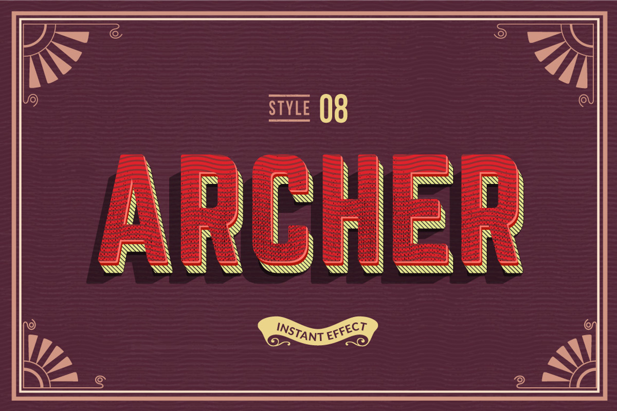 Vintage Text Effects (Illustrator), a Layer Style Add-On by Vector Galore (Photo 8 of 11)