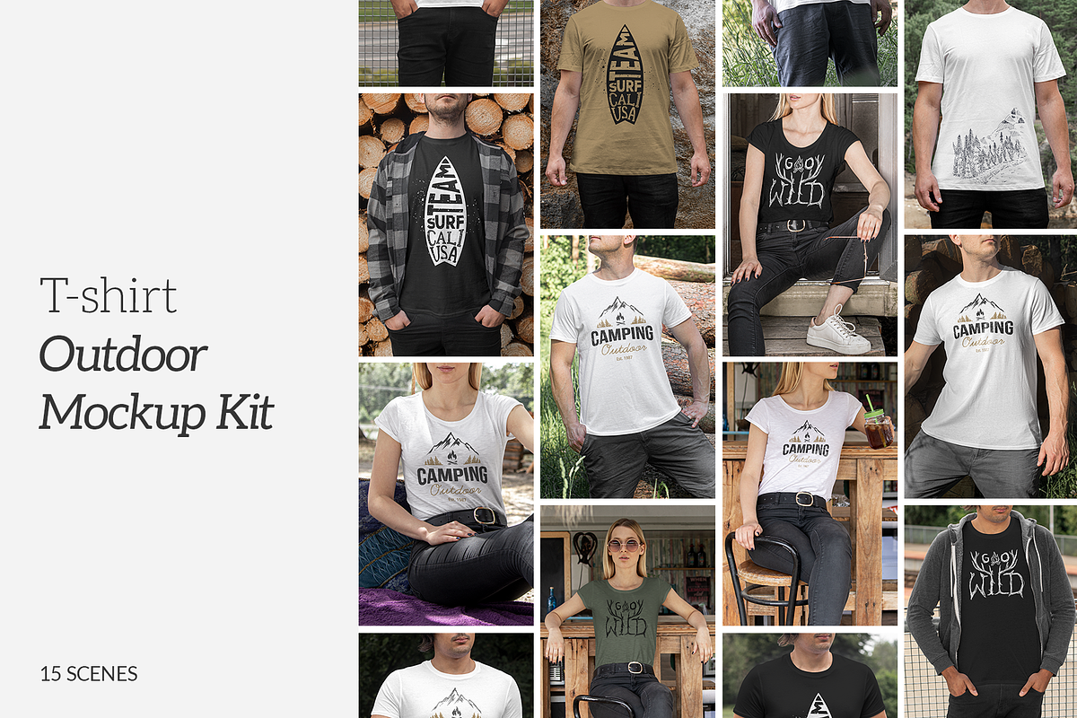 Outdoor T-shirt Mockup Kit, a Shirt Mockup by Mint Mockups (Photo 1 of 5)