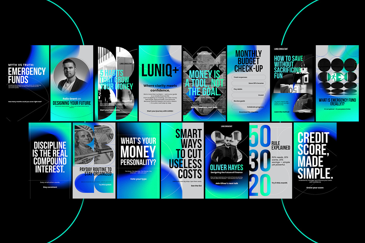 LUNIQ Financial Instagram KIT, a Social Media Template by Nenjo Studio (Photo 3 of 5)