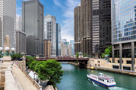 Chicago cityscape containing chicago, skyline, and city, an Architecture Photo by Lucky Photographer