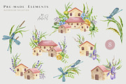 Botanical Watercolor Clipart Set, a Decorative Illustration by AnitaPol (Thumbnail 11 of 21)