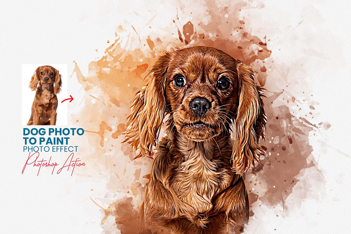 Dog Photo to Paint Photoshop Action, an Action Add-On by MRI STUDIO (Photo 1 of 5)