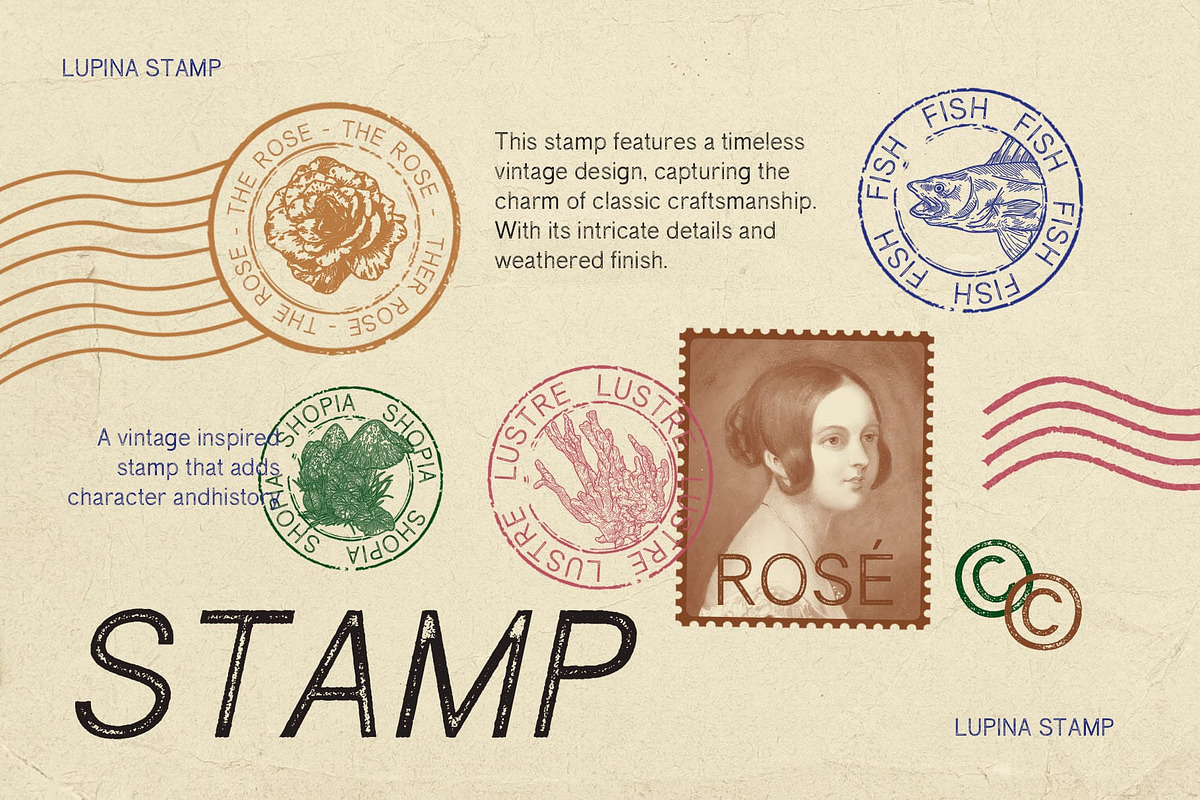 Lupina Stamp, a Sans Serif Font by Craft Supply Co. (Photo 5 of 8)