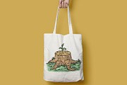 Plant growing out of a tree stump, an Illustration by gunaonedesign (Thumbnail 4 of 4)
