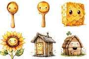 Golden Honeycomb Apiary Clipart, a Seasonal Illustration by Designking (Thumbnail 5 of 5)