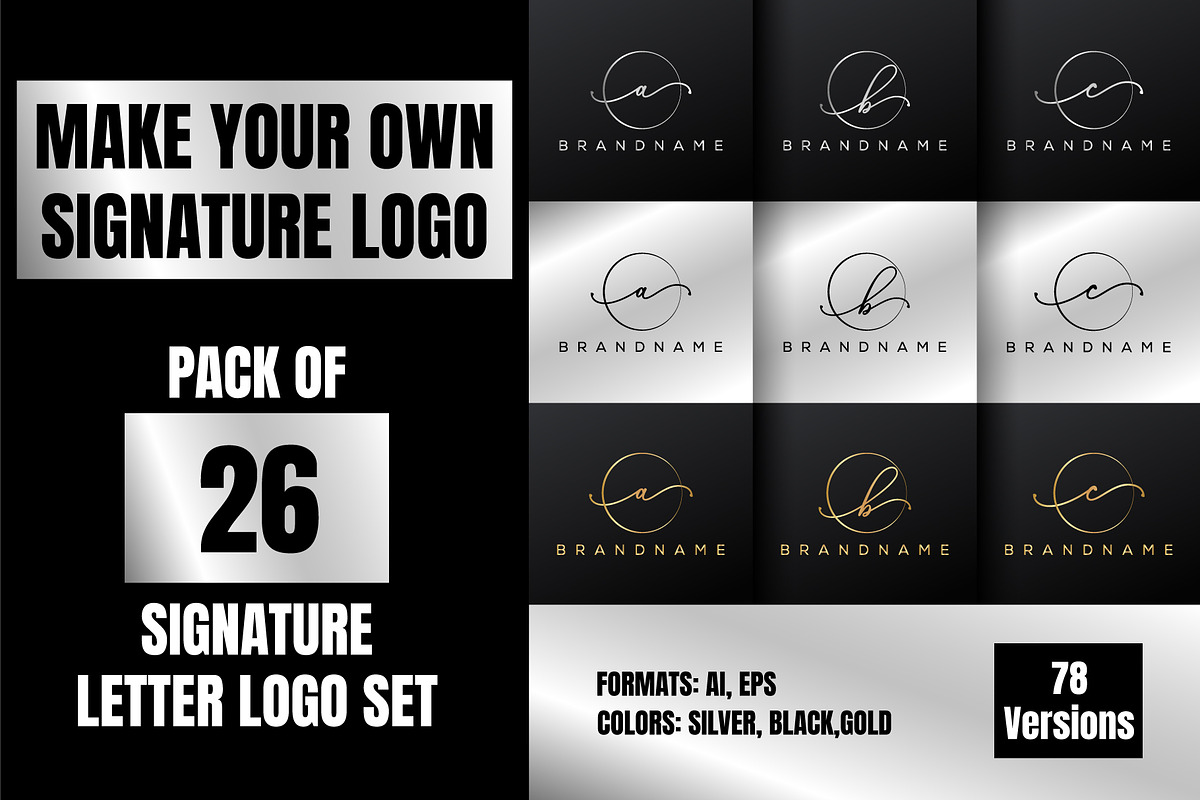 A to Z signature logo kit, a Branding & Logo Template by Team_Ultra_Graphics (Photo 1 of 2)