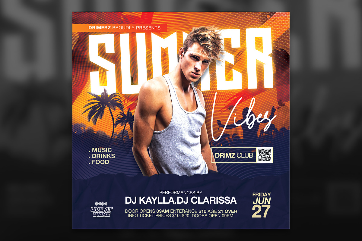 Summer DJ Flyer, a Flyer Template by drimerz (Photo 2 of 2)