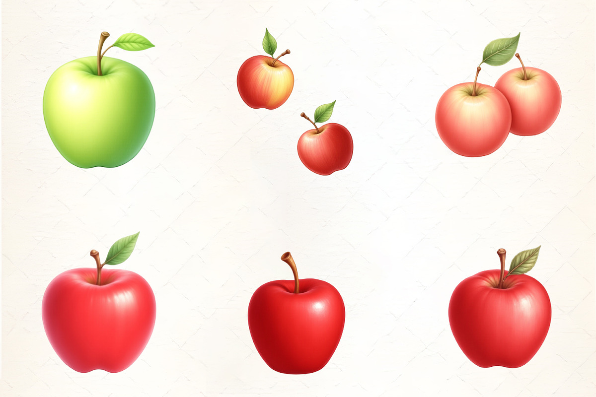 Falling Apples Watercolor Clipart, an Illustration by CrexoraLab (Photo 4 of 5)