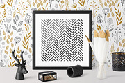 Gold & Grey Modern Floral Patterns, a Pattern Graphic by Wild Twig Co (Thumbnail 5 of 9)