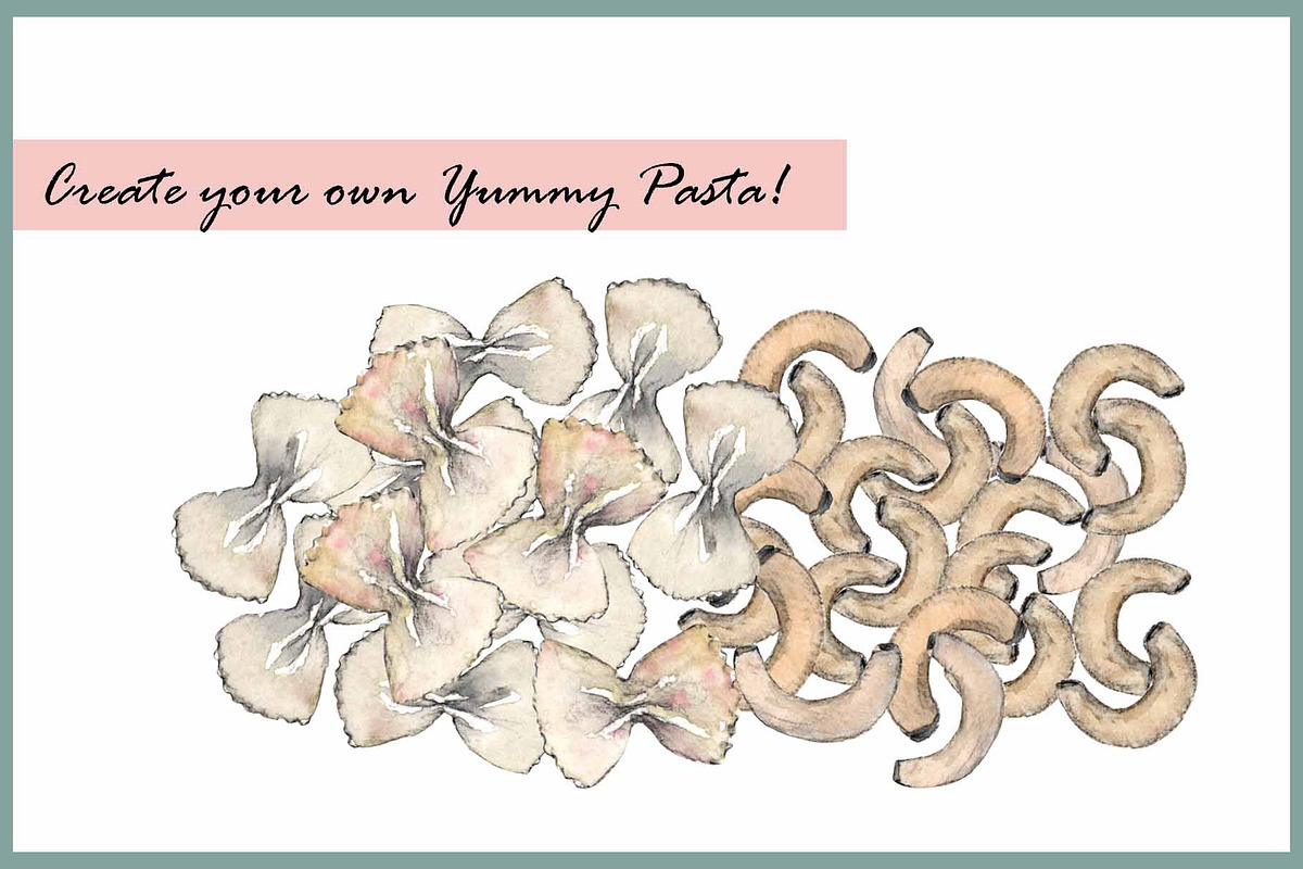 Pasta & Pancake-Watercolor Clipart, an Illustration by VianneArt (Photo 4 of 4)