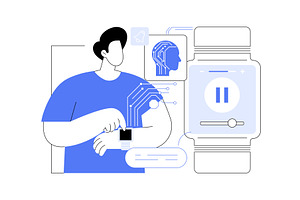 AI in Smart Wearables abstract, a Technology Illustration by Visual Generation