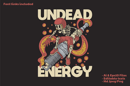 Retro fiery spark plug skeleton, a Branding & Logo Template by Judsart