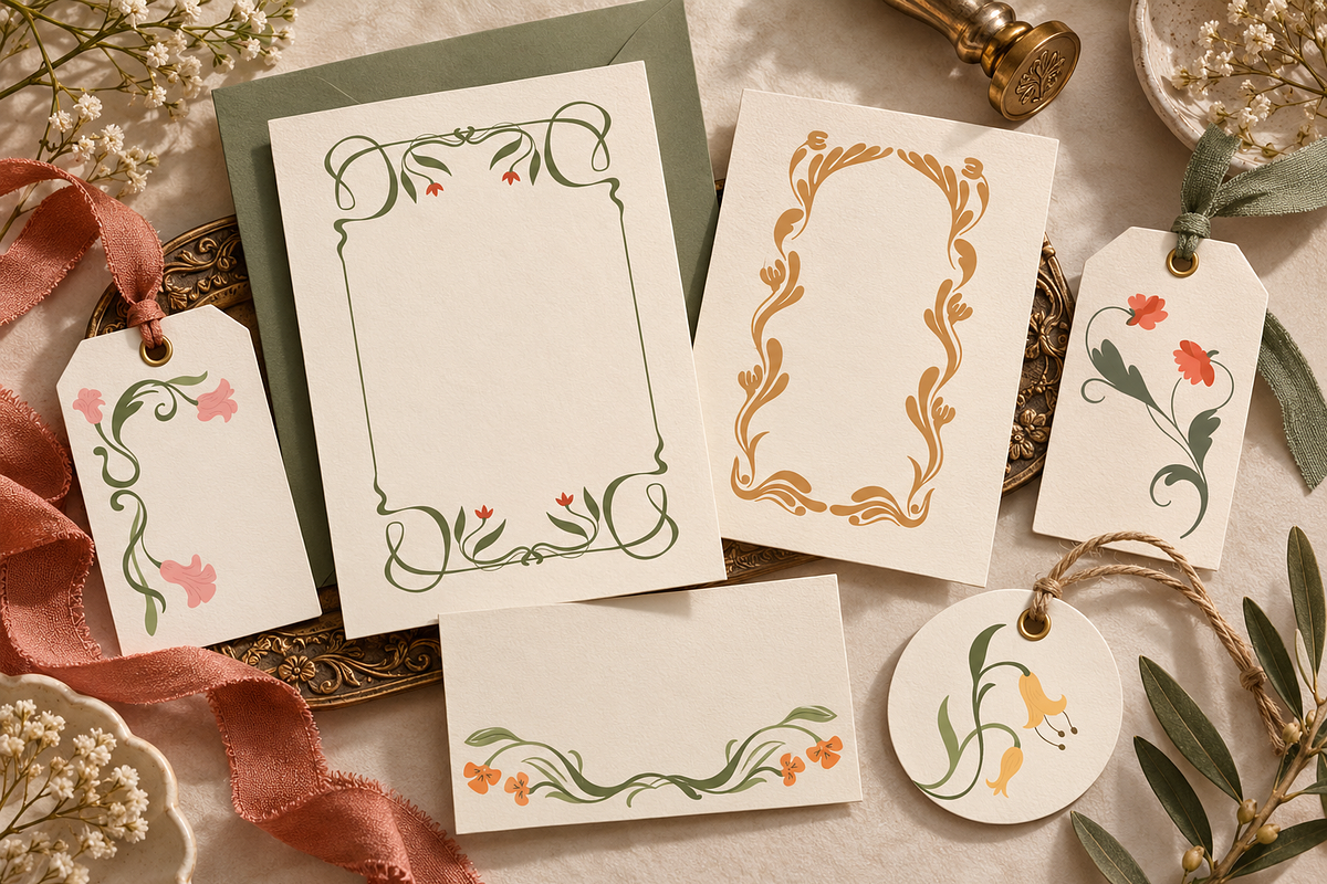 Art Nouveau Frames & Ornaments, a Decorative Illustration by Anna Studio (Photo 5 of 12)