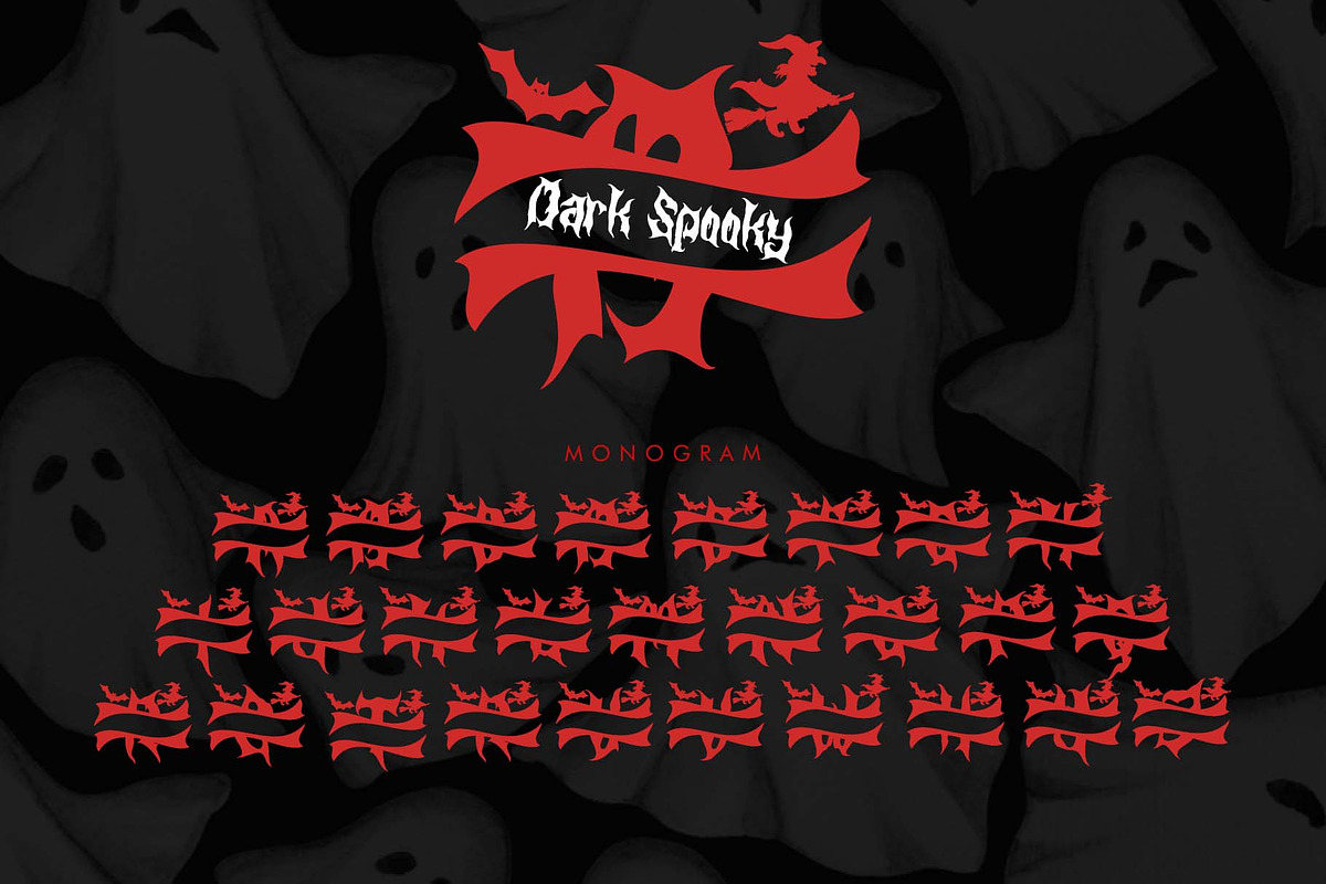 Dark Spooky Monogram, a Blackletter Font by Yoga Letter (Photo 6 of 7)