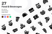 Food & Beverages Icons Set - Glyph, a Solid Icon by Kmg Design (Thumbnail 1 of 2)