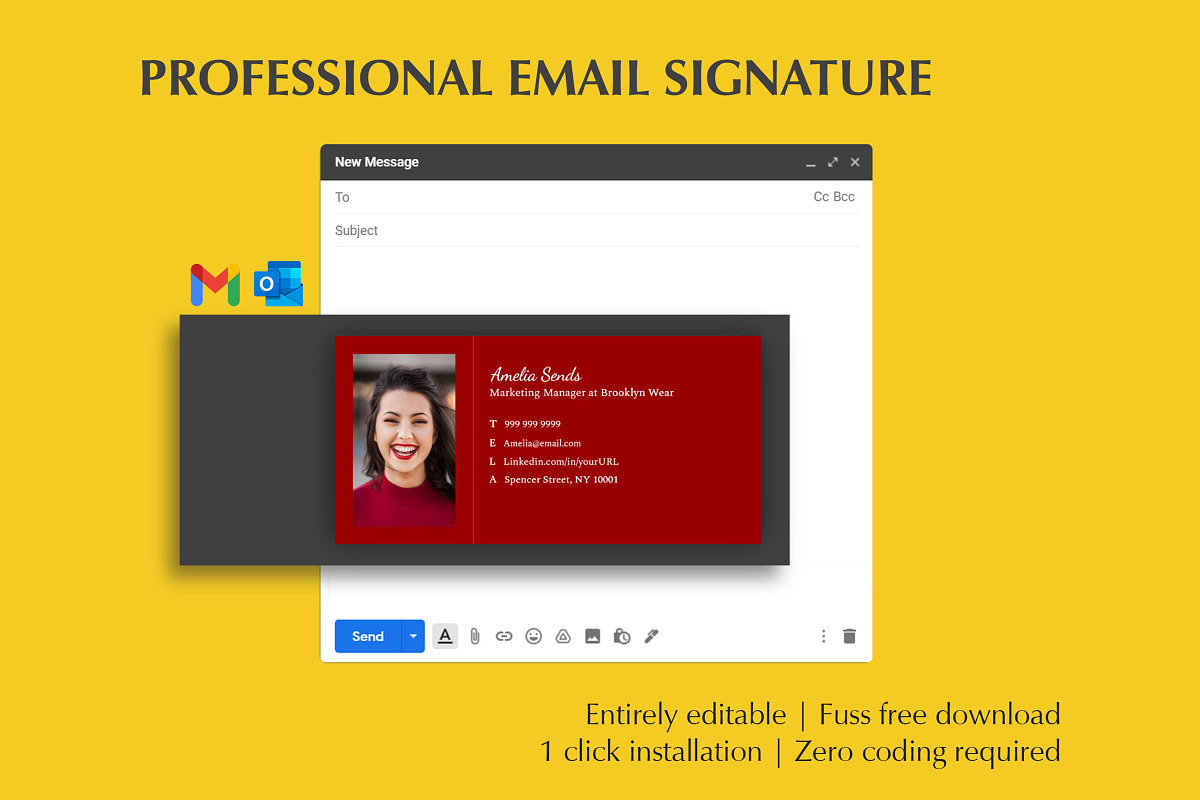 Creative Email Signature Template, a Social Media Template by Career Canvas (Photo 1 of 4)