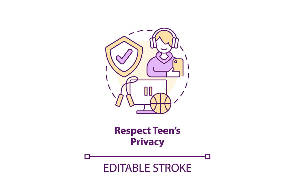 Respect teen privacy concept icon, an Outline Icon by IMG Visuals