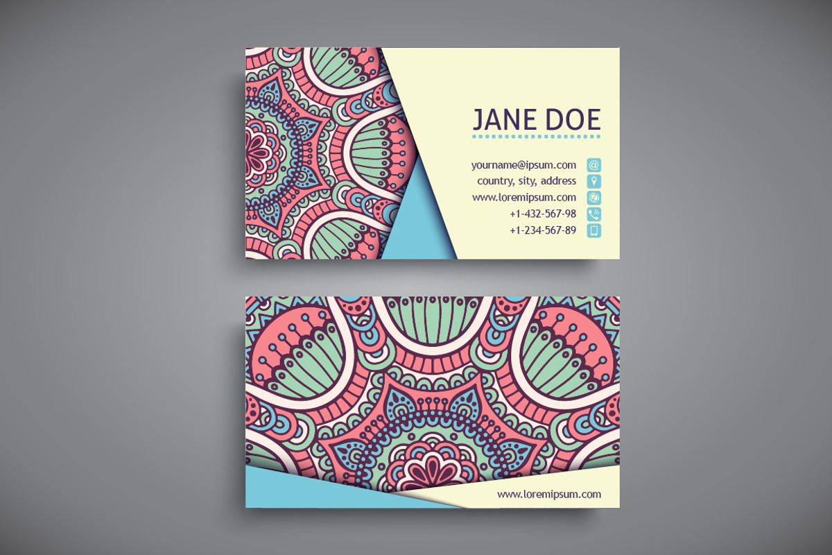 Business cards in ethnic style, a Business Card Template by Tori Shen