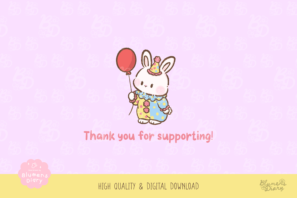 Circus Fantasy Bunny Clipart Set, an Animal Illustration by Blumensdiary (Photo 6 of 6)