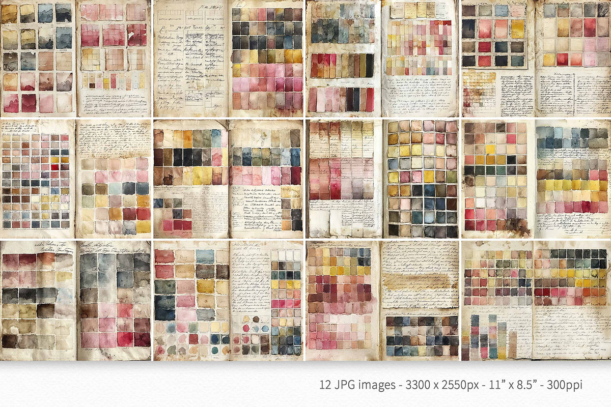 Vintage Palette Ledgers, a Decorative Illustration by rileyBgraphics (Photo 2 of 5)