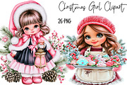 Christmas Girl Clipart PNG Bundle, a Seasonal Illustration by SVGArt (Thumbnail 1 of 5)