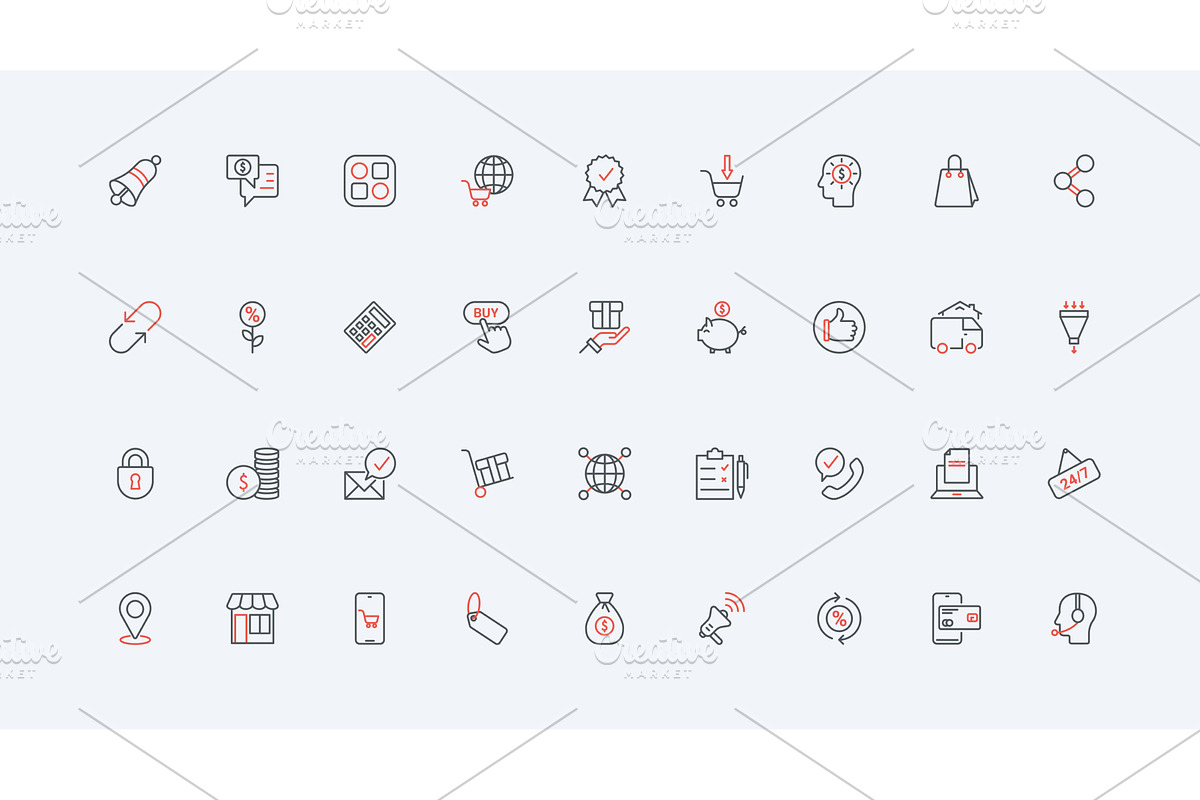 Online shopping order basket icons, an Object Illustration by Lemberg Vector
